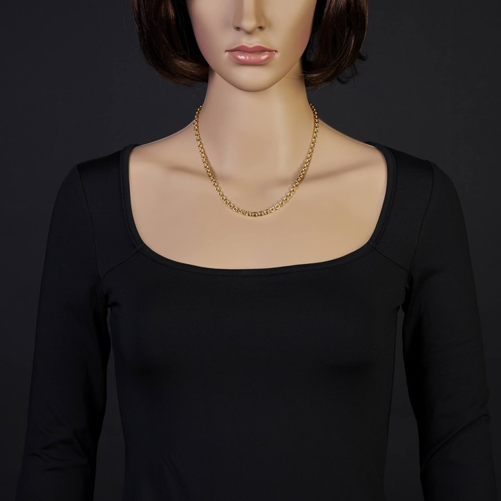 4,6mm Rundankerkette aus 585 Gelbgold 45cm