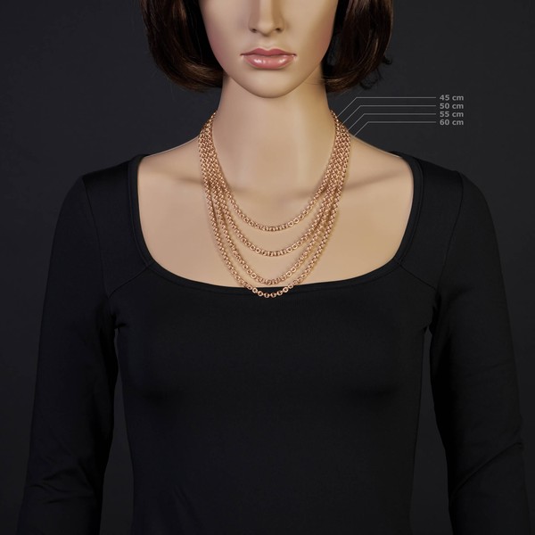 4.6mm Rundankerkette aus 585 Rotgold 45cm