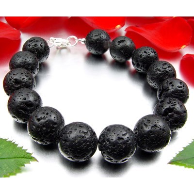 Armband aus Lava und 925 Silber