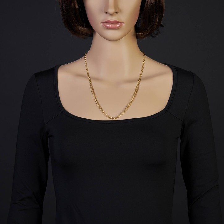 4,6mm Rundankerkette aus 750 Gelbgold 55cm