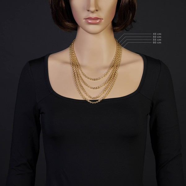 4,6mm Rundankerkette aus 750 Gelbgold 55cm