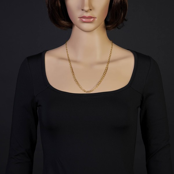 4,6mm Rundankerkette aus 750 Gelbgold 55cm