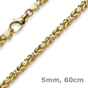 5mm Königskette Kette Halskette aus 750 Gold Gelbgold, 60cm, Herren 5mm Königskette Kette Halskette aus 750 Gold Gelbgold, 60cm, Herren