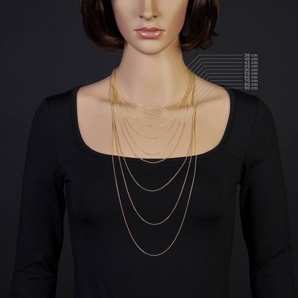 1,5mm Rund-Ankerkette aus 585 Gelbgold 50cm