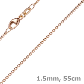 1,5mm Rund-Ankerkette aus 585 Gold Rotgold Kette Collier Halskette, 55cm 1,5mm Rund-Ankerkette aus 585 Gold Rotgold Kette Collier Halskette, 55cm