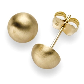 Paar Ohrstecker Ohrschmuck Halbkugel 6,5mm 585 Gold Gelbgold mattiert Paar Ohrstecker Ohrschmuck Halbkugel 6,5mm 585 Gold Gelbgold mattiert