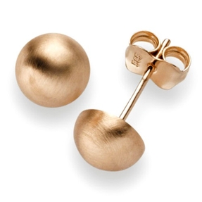 Paar Ohrstecker Ohrschmuck Halbkugel 6,5mm 585 Gold Rotgold mattiert Paar Ohrstecker Ohrschmuck Halbkugel 6,5mm 585 Gold Rotgold mattiert