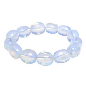 Armband aus Opalit - Mondstein Nuggets dehnbar Armschmuck Armreif Damen