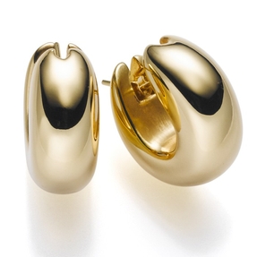 Paar Ohrringe Creole Creolen 20x8mm glänzend 585 Gold Gelbgold Damen