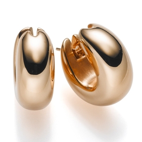 Paar Ohrringe Creole Creolen 20x8mm glänzend 585 Gold Rotgold Damen