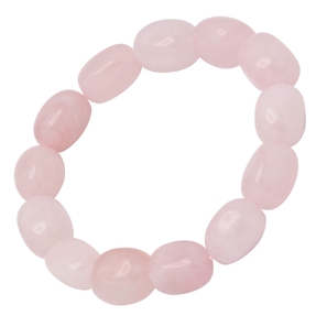 Armband aus echtem Rosenquarz Nuggets dehnbar rose Armschmuck Damen