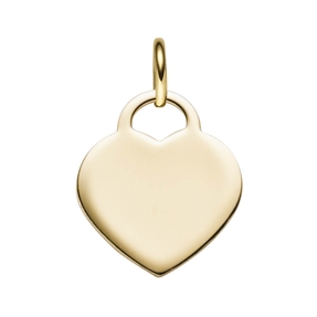 Anhänger Herz als Gravurplatte 20x13,3mm aus 585 Gold Gelbgold glänzend