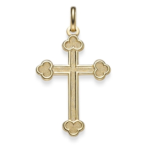 Anhänger Orthodoxes Kreuz 35x20,5mm 585 Gold Gelbgold Kleeblatt-Kreuz