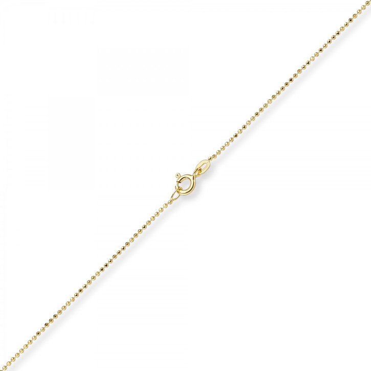 1mm Kugelkette diamantiert 585 Gelbgold 60cm