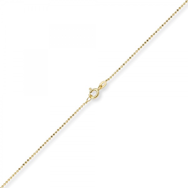 1mm Kugelkette diamantiert 585 Gelbgold 60cm