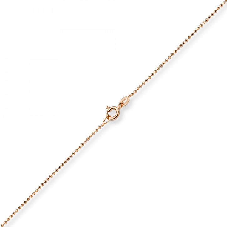 1mm Kugelkette diamantiert 585 Rotgold 38cm