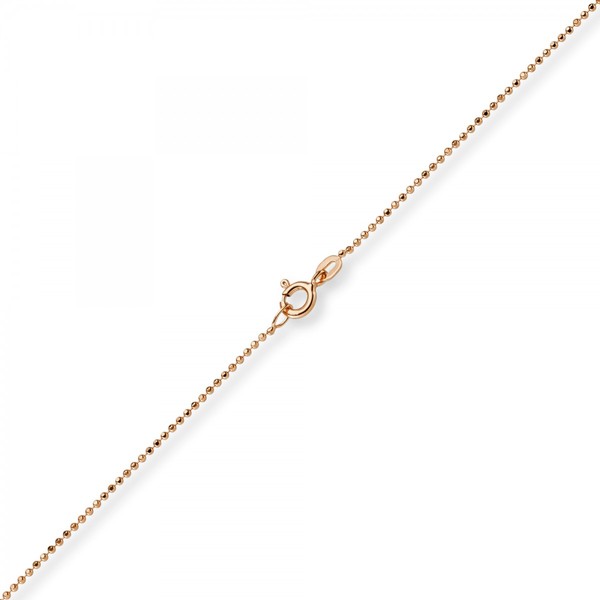 1mm Kugelkette diamantiert 585 Rotgold 38cm