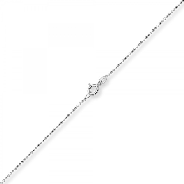 1mm Kugelkette diamantiert 585 Weißgold 45cm