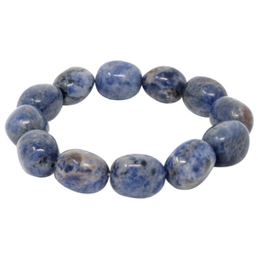 Armband aus echtem Edelstein Sodalith violett blau Armschmuck endlos dehnbar Armband aus echtem Edelstein Sodalith violett blau Armschmuck endlos dehnbar