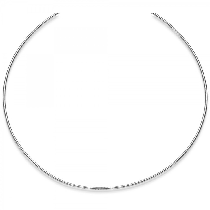 1,5mm Halsreif aus 750 Weißgold 42cm abschraubbar