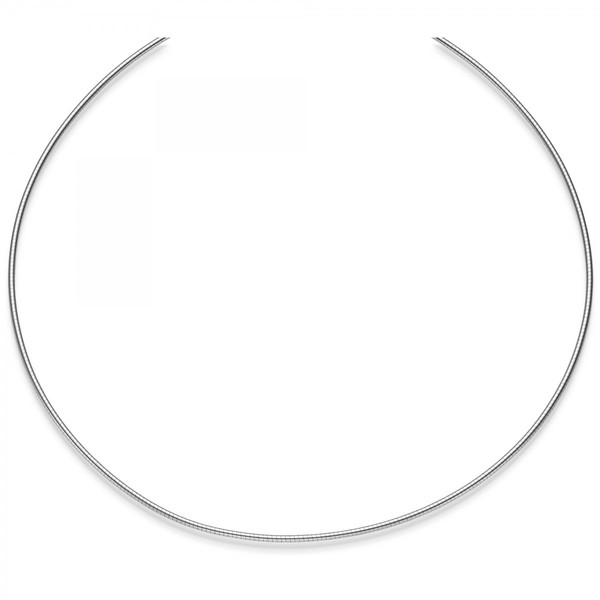 1,5mm Halsreif aus 750 Weißgold 42cm abschraubbar