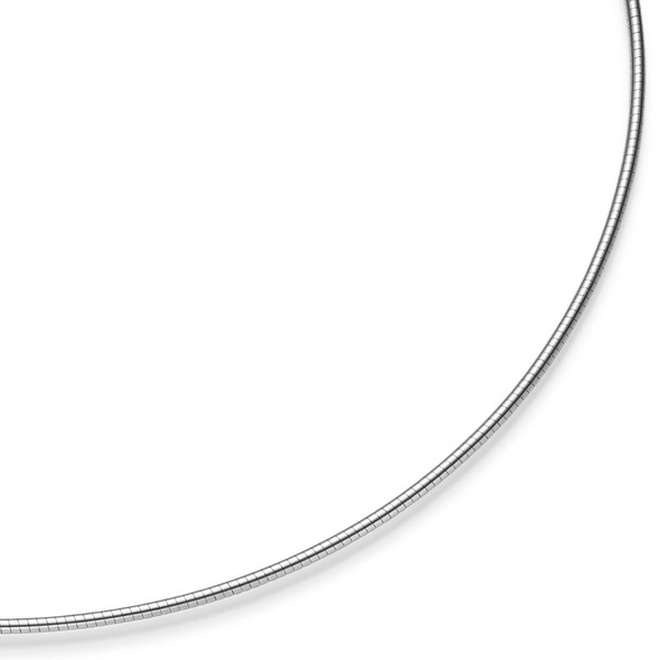 1,5mm Halsreif aus 750 Weißgold 50cm abschraubbar