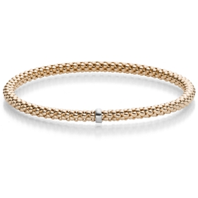 Himbeer-Armband Armreif Armschmuck elastisch 4mm 585 Gold Rotgold stretch