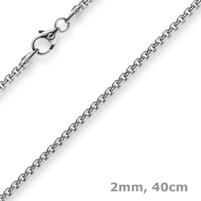 2mm Venezianerkette rund 585 Gold Weißgold Kette Collier Halskette 40cm Damen