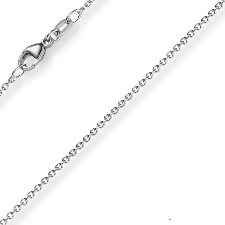 1,5mm Rund-Ankerkette aus 750 Weißgold 55cm