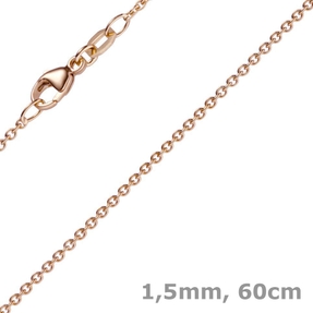 1,5mm Rund-Ankerkette aus 750 Gold Rotgold Kette Collier Halskette, 60cm 1,5mm Rund-Ankerkette aus 750 Gold Rotgold Kette Collier Halskette, 60cm