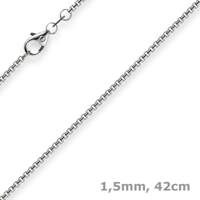 1,5mm Venezianerkette aus 750 Gold Weißgold Kette Collier Halskette rund 42cm