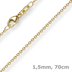 1,5mm Rund-Ankerkette aus 750 Gold Gelbgold Kette Collier Halskette, 70cm 1,5mm Rund-Ankerkette aus 750 Gold Gelbgold Kette Collier Halskette, 70cm