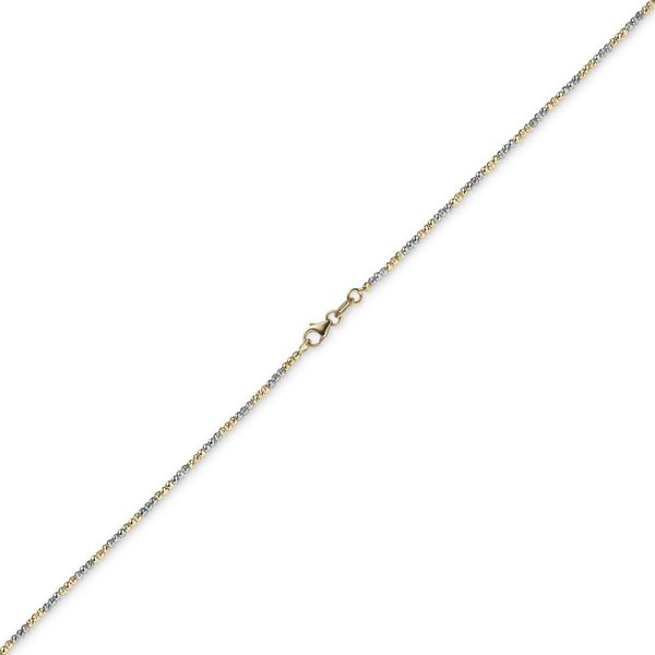 1,8mm Kugelarmband 585 Gelbgold Weißgold 21cm