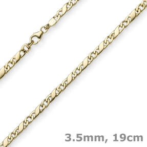 3,5mm Rockwellarmband Armkette Armschmuck 585 Gold Gelbgold glänzend 19cm 3,5mm Rockwellarmband Armkette Armschmuck 585 Gold Gelbgold glänzend 19cm