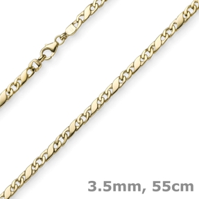 3,5mm Rockwellkette Kette Collier Halskette 585 Gold Gelbgold glänzend 55cm 3,5mm Rockwellkette Kette Collier Halskette 585 Gold Gelbgold glänzend 55cm
