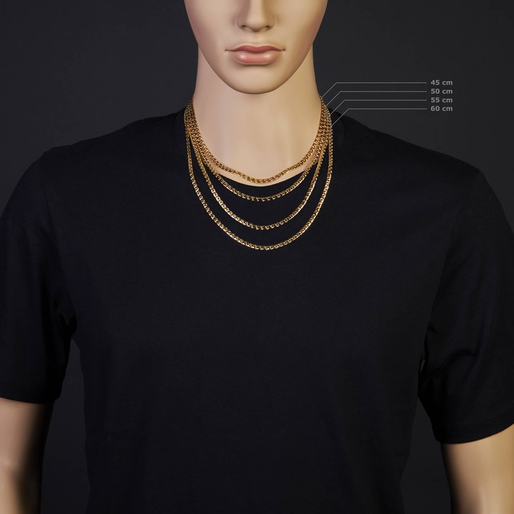 4mm Phantasiekette aus 585 Gelbgold 45cm