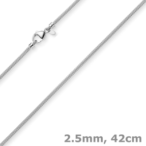 2,5mm Kette Collier Strickkette rund aus 585 Gold Weißgold 42cm