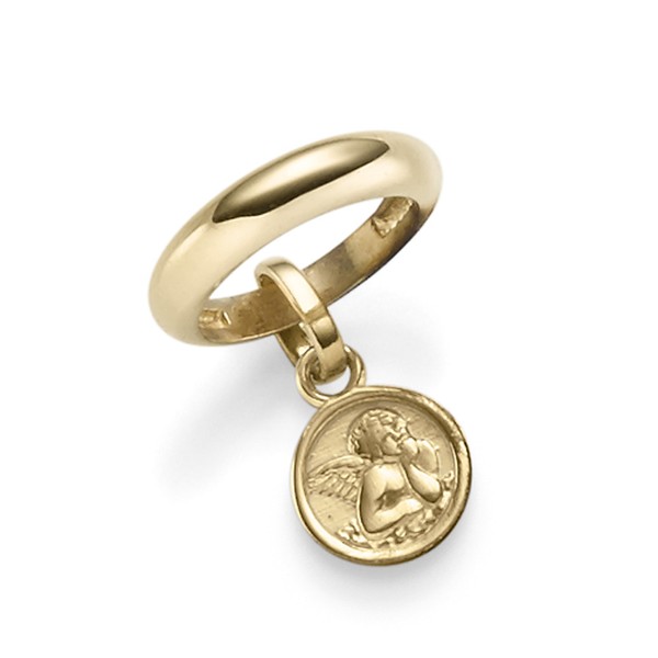 Einhänger Taufring Engelchen 750 Gelbgold