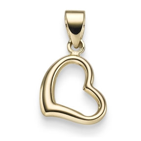 Anhänger Einhänger Halsschmuck Herz 11mm aus 585 Gold Gelbgold glänzend