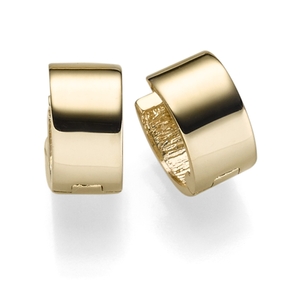 Ohrringe Creolen 6x10mm Ohrschmuck aus 585 Gold Gelbgold glänzend flach Ohrringe Creolen 6x10mm Ohrschmuck aus 585 Gold Gelbgold glänzend flach