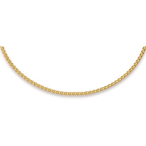 3mm Zopfkette 750 Gelbgold 55cm