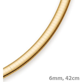 6mm Halsreif Omegareif Omegakette 750 Gold Gelbgold Goldkette 42cm Damen
