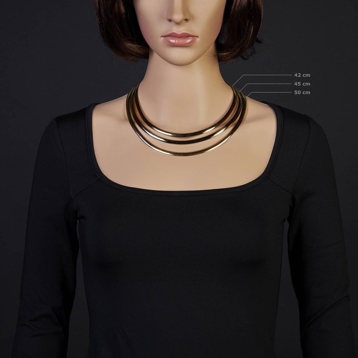 6mm Halsreif 750 Gelbgold 50cm