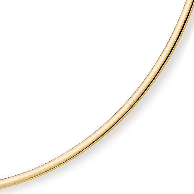 3mm Halsreif flach 585 Gelbgold 50cm