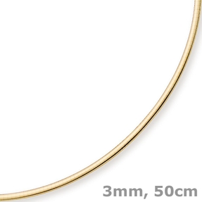 3mm Halsreif Collier Omegareif Omegakette 750 Gold Gelbgold Goldkette 50cm Damen 3mm Halsreif Collier Omegareif Omegakette 750 Gold Gelbgold Goldkette 50cm Damen