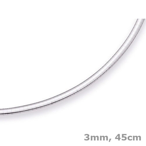 3mm Halsreif Omegareif Omegakette flach 585 Gold Weißgold Goldkette 50cm Damen
