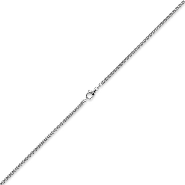 3mm Zopfkette 750 Weißgold 45cm