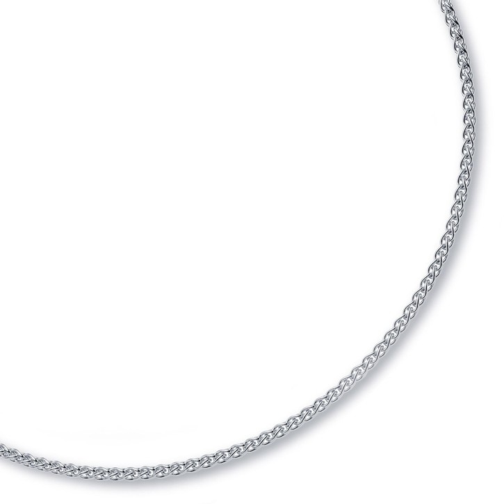 3mm Zopfkette 750 Weißgold 60cm