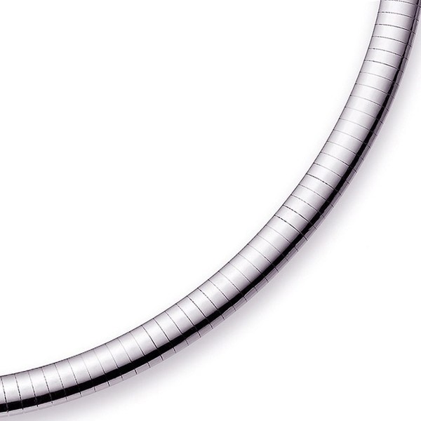 6mm Halsreif flach 750 Weißgold 50cm