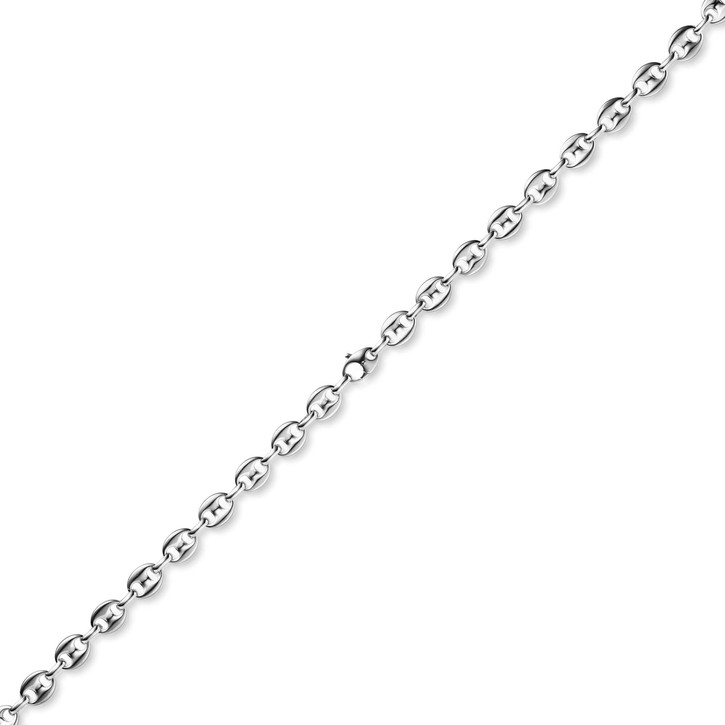 9mm Schiffsanker Kette aus 585 Weißgold 70cm